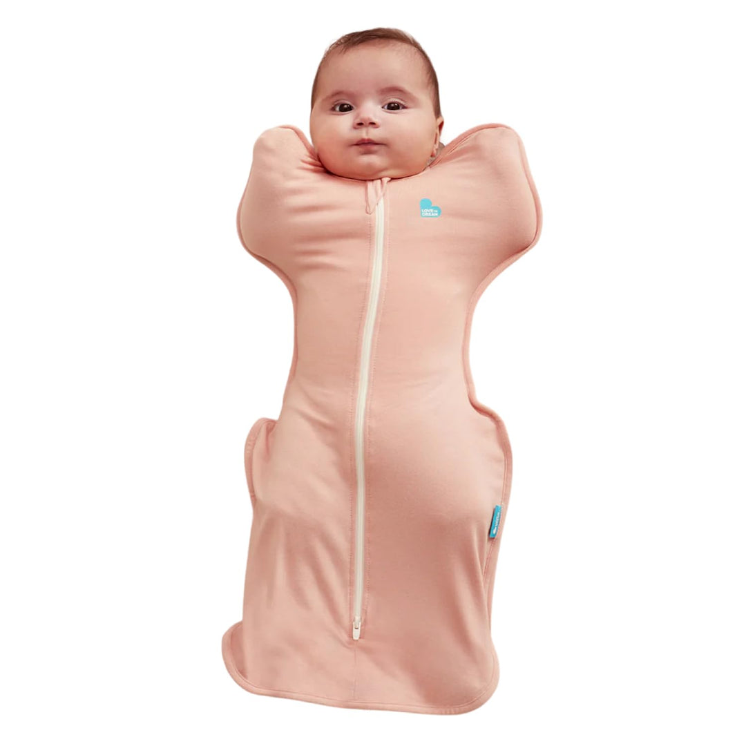 Love to Dream Swaddle UP, Neugeborene 2,2–3,8 kg – Rouge, eng anliegende Passform, unterstützt gesun