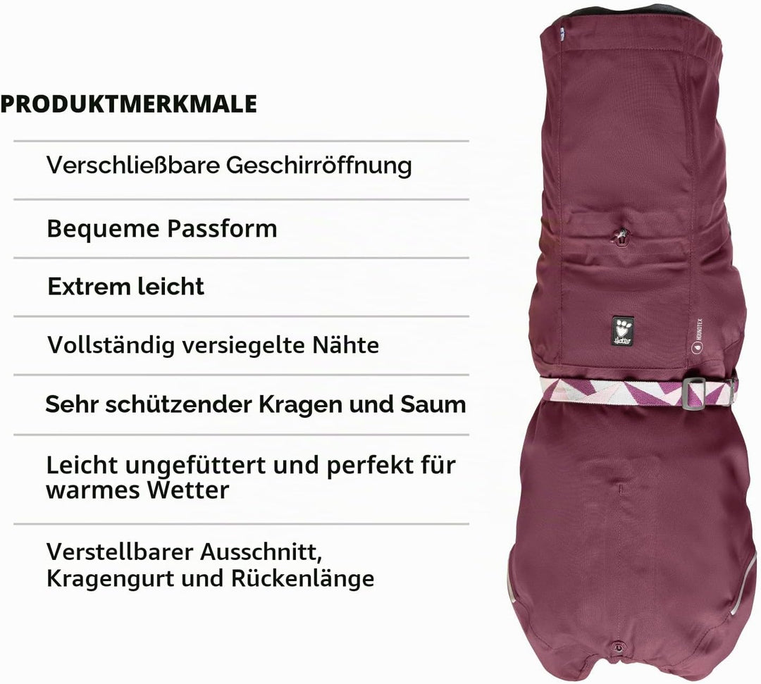 Mudventure Hundemantel ECO Regenjacke für Hunde (Eggplant, 55) 55 Eggplant, 55 Eggplant