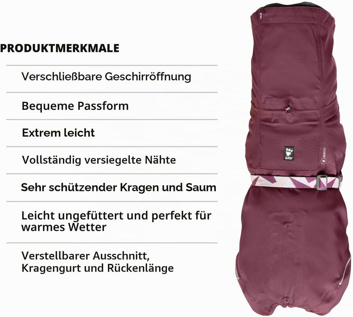 Mudventure Hundemantel ECO Regenjacke für Hunde (Eggplant, 55) 55 Eggplant, 55 Eggplant