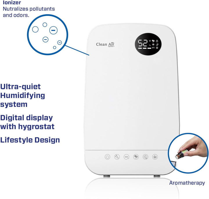 Luftbefeuchter mit Ionisator und Aromatherapie - Clean Air Optima CA-606W- Befeuchtungsleistung max.