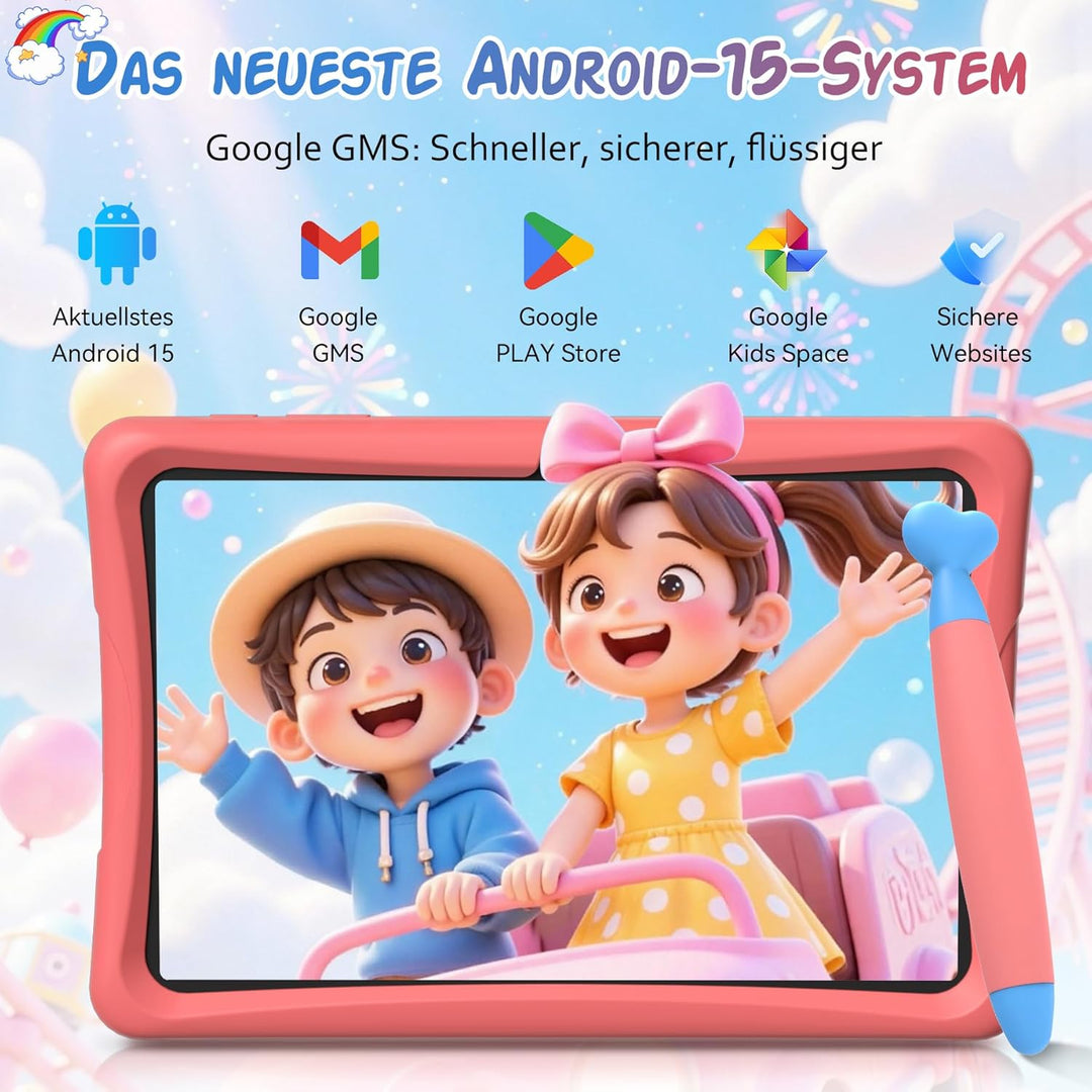 TABWEE K10 Kinder Tablet 10 Zoll, 12 GB RAM + 64 GB ROM (TF 2 TB) | Kids Tablet mit Elternkontrolle,