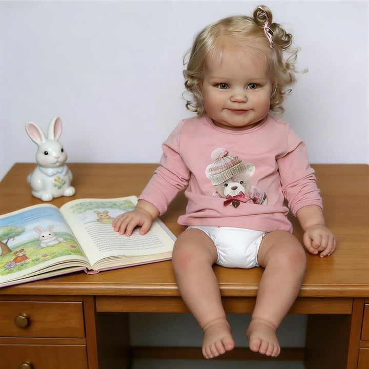 Zero pam Reborn Baby Mädchen Vollsilikon 20 Zoll 50 cm Süss Lächeln Reborn Baby Puppe Lebensechte Ec