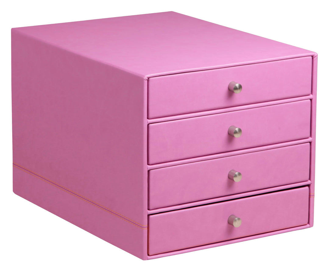 Rhodia 318961C Schubladenbox (mit 4 Schubladen, Griffe aus Metall, Kunstleder, elegant und praktisch
