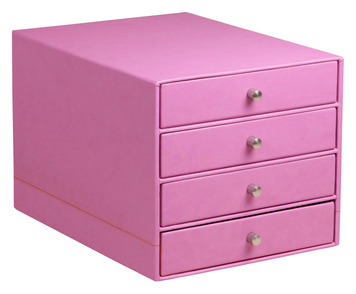 Rhodia 318961C Schubladenbox (mit 4 Schubladen, Griffe aus Metall, Kunstleder, elegant und praktisch