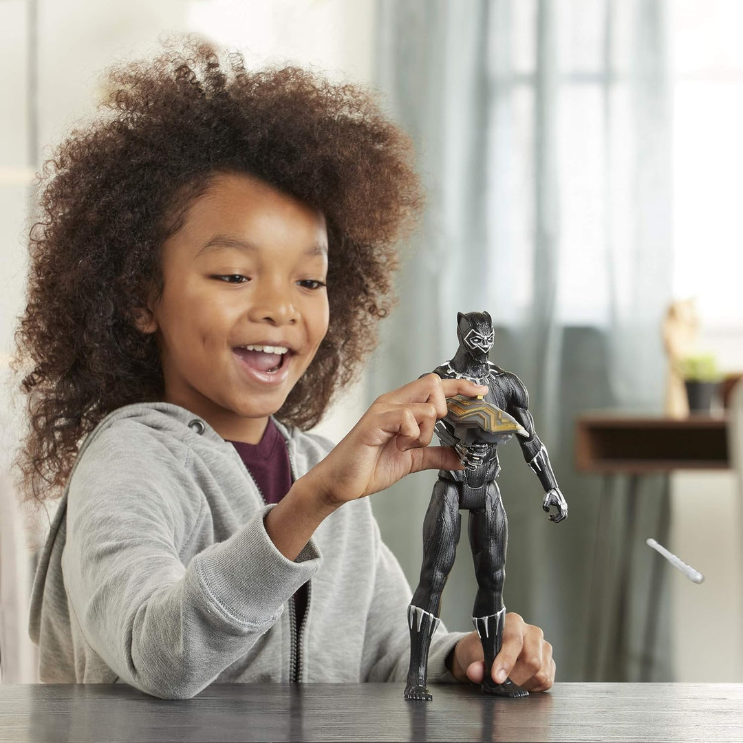 Hasbro E7388 Marvel Avengers Titan Hero Serie Blast Gear Deluxe Black Panther Figur, 30 cm gross, in