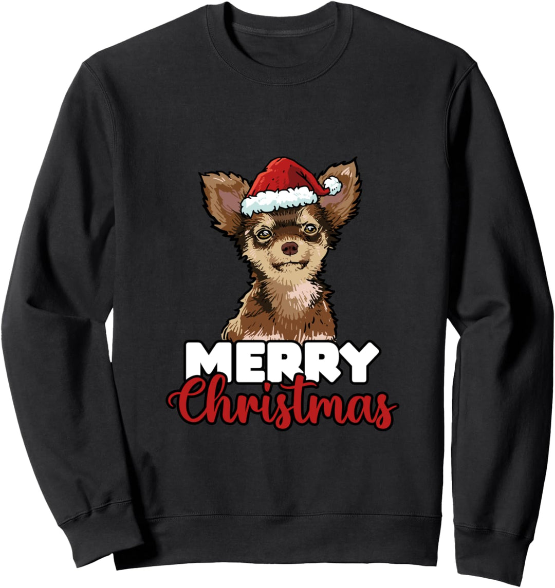Merry Christmas Chihuahua Hundelieber Geschenk Sweatshirt