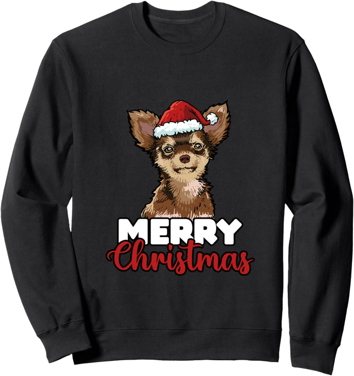 Merry Christmas Chihuahua Hundelieber Geschenk Sweatshirt