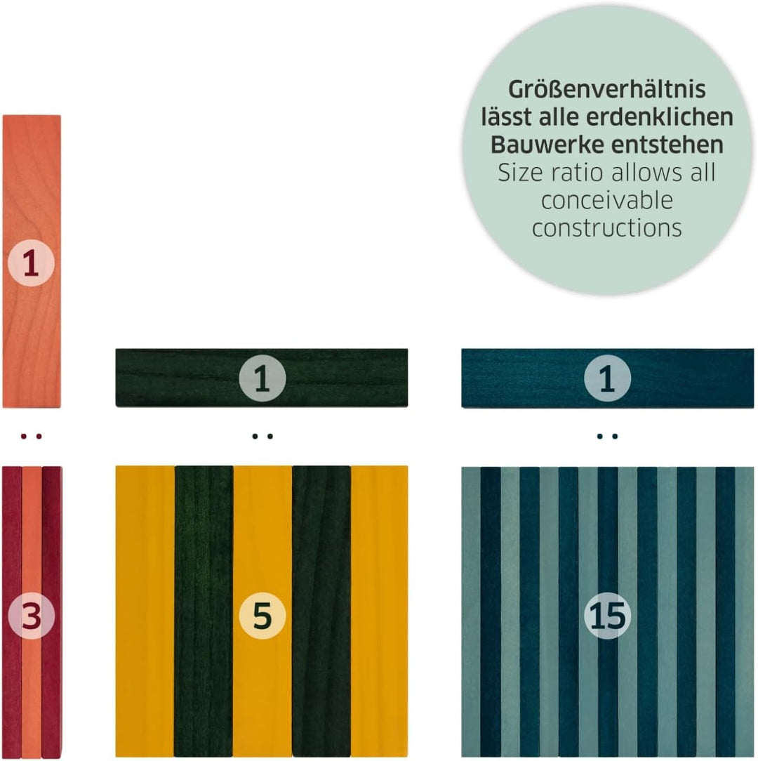 Laleni Holzbausteine Bunt 90 Stück Kiefer - Bausteine Bunt Holz - Holzklötze für Kinder - Holzklötzc