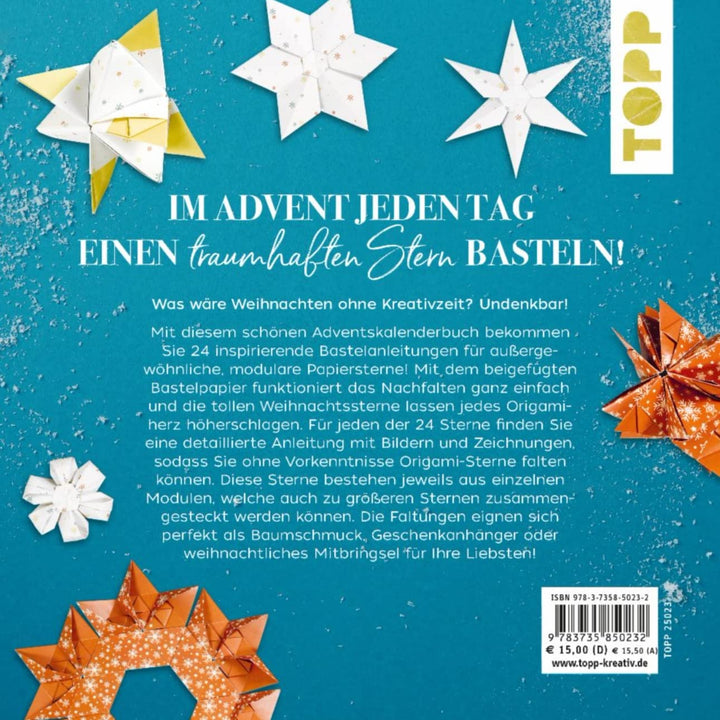 Sternenzauber. Das Adventskalender-Buch - jeden Tag einen neuen Stern falten: Mit 80 Blatt edlem Fal