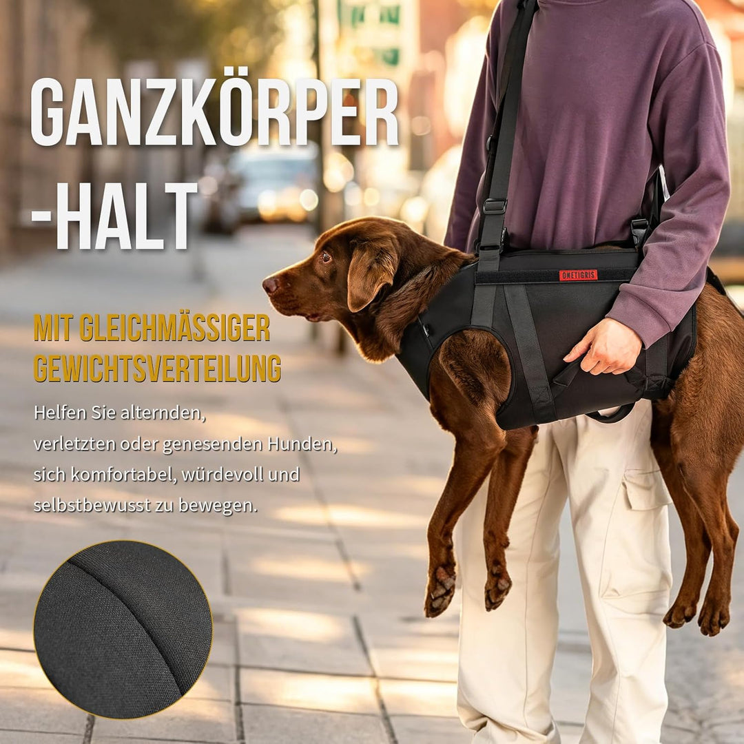 OneTigris Tragegeschirr für Hunde,MOBILIFT Ganzkörper Unterstützungsgeschirr Tragehilfe für ältere &amp;