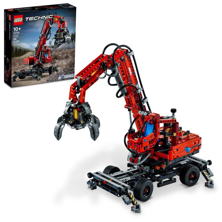 LEGO Technic Material Handler Crane 42144 Bauset für Kinder ab 10 Jahren, EIN Geschenk, die pneumati