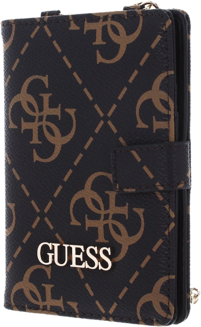 GUESS Berta Passport Case Brown Logo