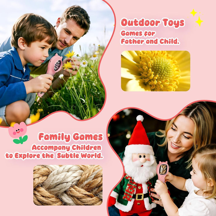 Ashfly Handheld mikroskop für Kinder, 2,0" IPS-Bildschirm 200X tragbares Taschenmikroskop für Kinder
