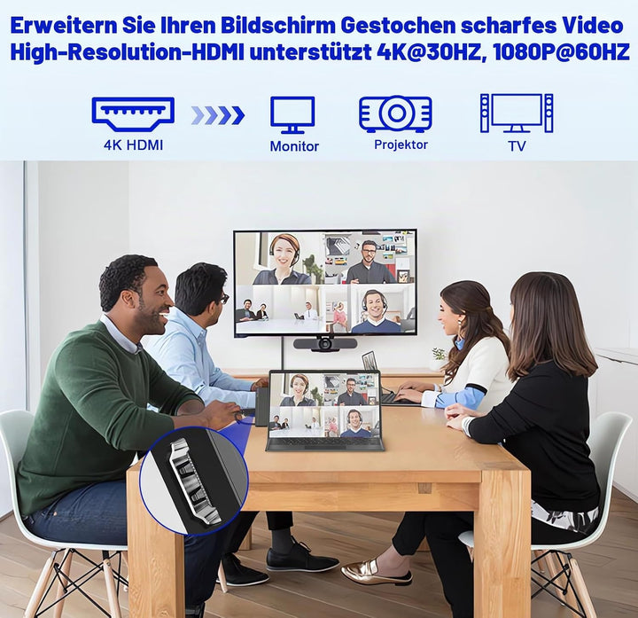 Surface Pro 11/10/9/8/X Docking Station – Surface Pro 9/10/11 Adapter mit 4K HDMI, Thunderbolt 4 (8K