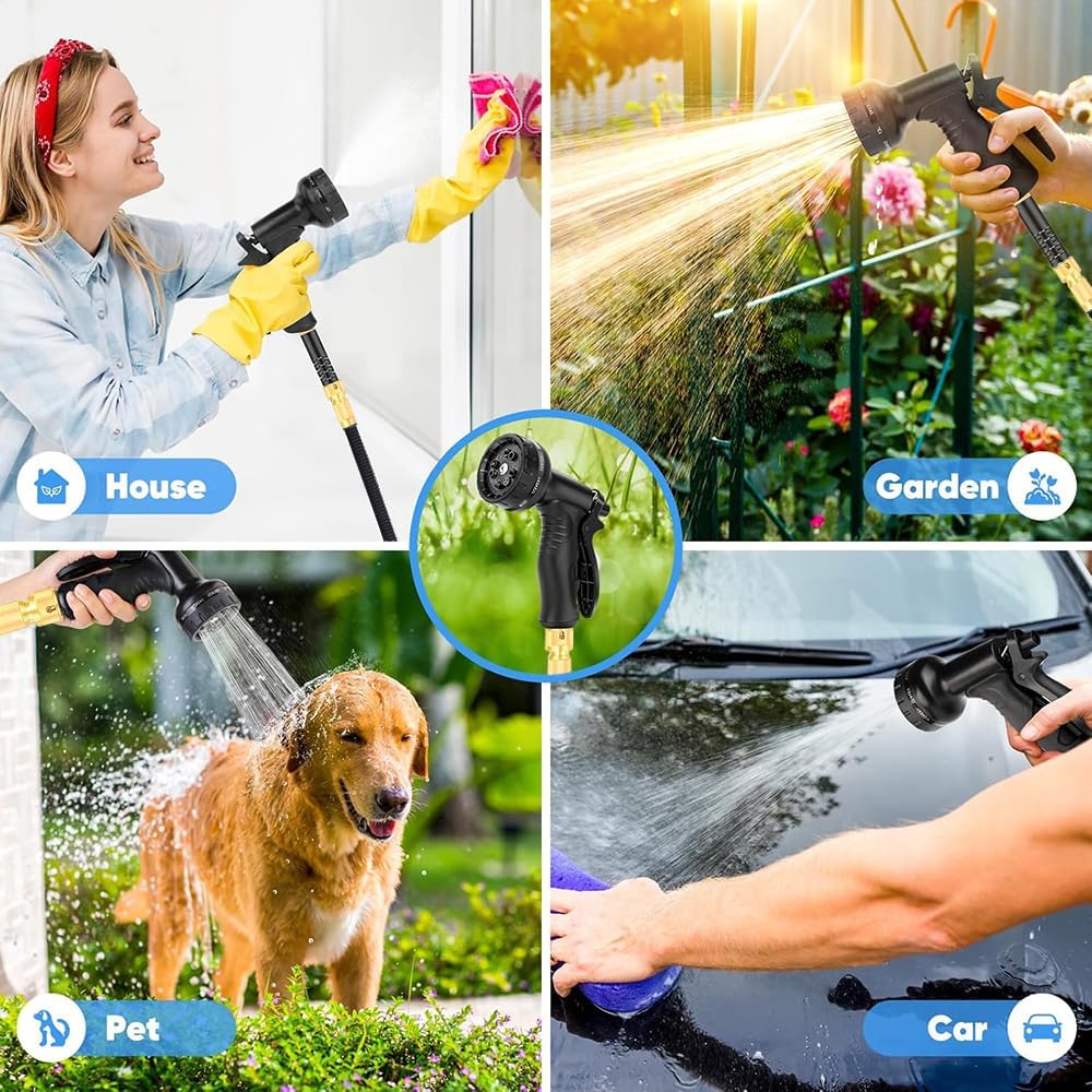 Gartenschlauch Flexibel,Wasserschlauch Flexibel 45m Maximal,Flexschlauch Garten mit 8 Sprühfunktione