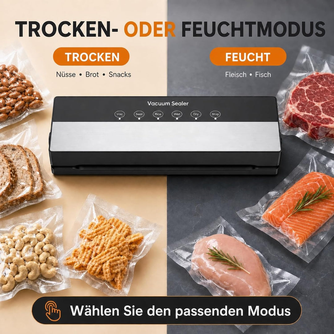Vakuumiergerät, Vakuumierer 5 in 1 für Sous Vide Kochen und Lebensmittel Bleiben bis zu 7x Länger Fr