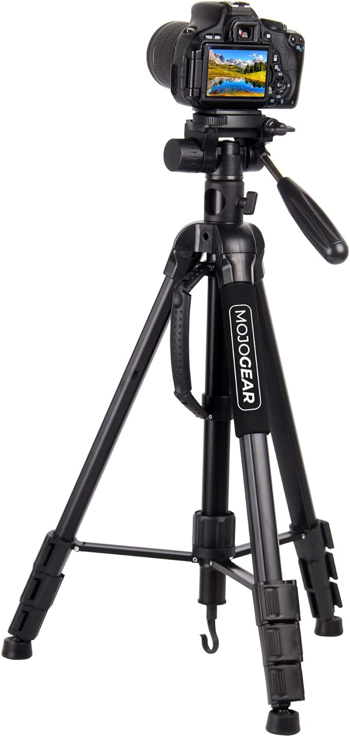 MOJOGEAR 179 cm 3-in-1-Stativ: Tripod, Einbeinstativ und horizontaler Arm für Top-Aufnahmen – mit Te