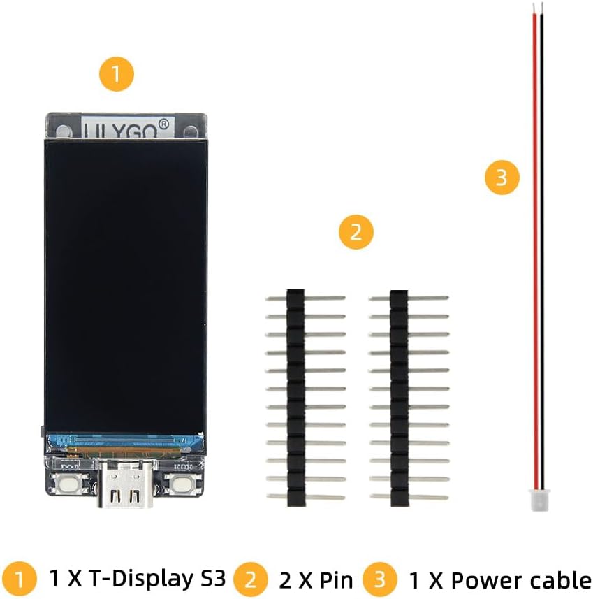 LILYGO T-Display-S3 ESP32-S3 1.9 Zoll ST7789 LCD Display TTGO Entwicklungsboard Lötstiftleiste Versi