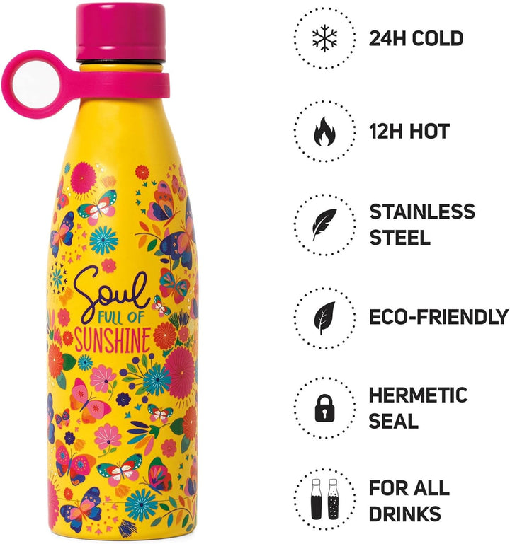 Legami - Hot&Cold, Thermoflasche 500 ml, Ø 7 cm, leicht und robust, luftdichter Verschluss, abnehmba