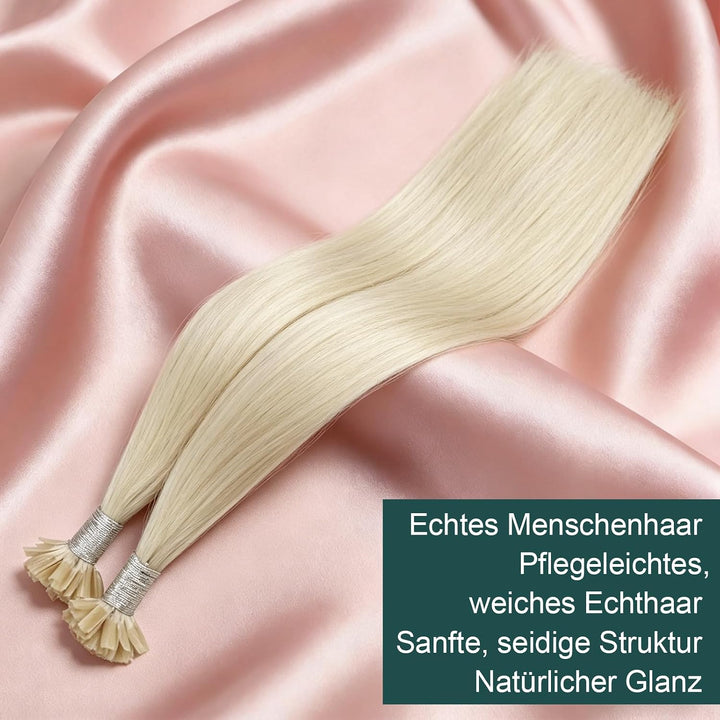 Easyouth Echthaar Extensions Keratin Bondings Blond Bonding Extensions Echthaar Platinblond Extensio