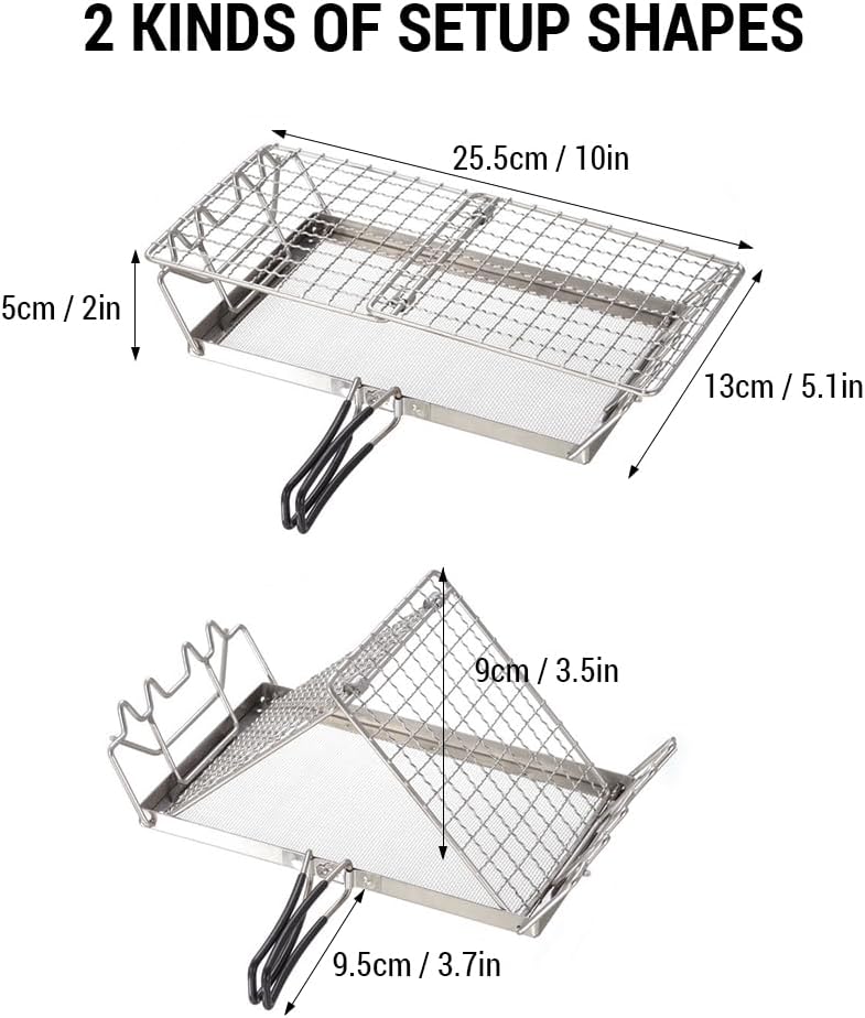 Camp Herd Toaster, Tragbarer Faltbarer Campingkocher Toaster, Blech Brot Toaster für BBQ Party Outdo