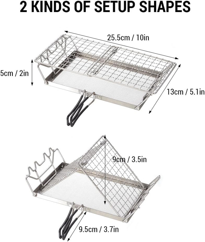 Camp Herd Toaster, Tragbarer Faltbarer Campingkocher Toaster, Blech Brot Toaster für BBQ Party Outdo