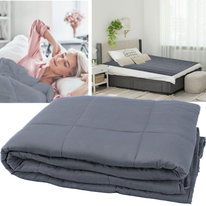 Komfort Gewichtsdecke 150 x 200cm, 7kg – Premium Baumwolle &amp; Glasperlen für Tiefe Entspannung, besse