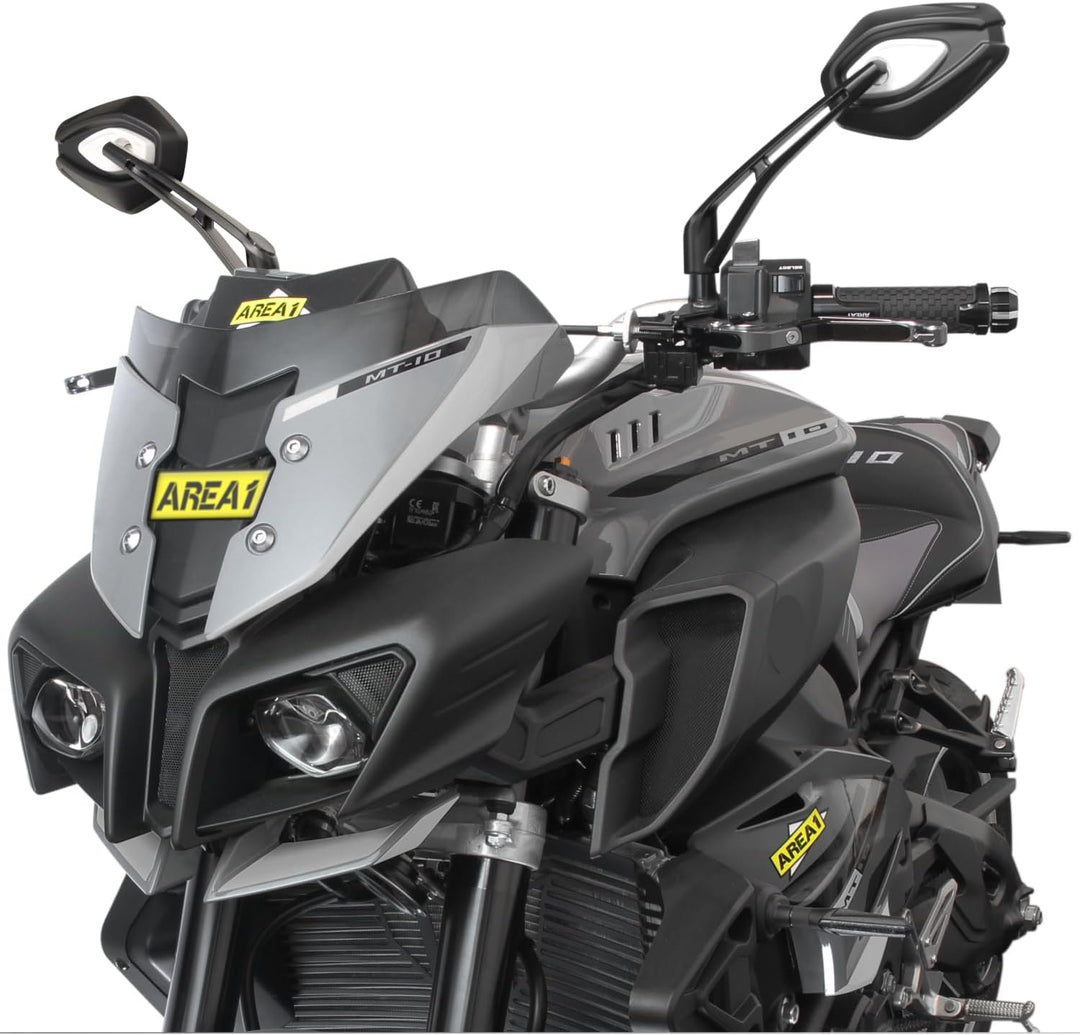 Area1 Universal Motorrad Rückspiegel Paar e-geprüft 2x M10 Rechtsgewinde + Linksgewindeadapter, komp