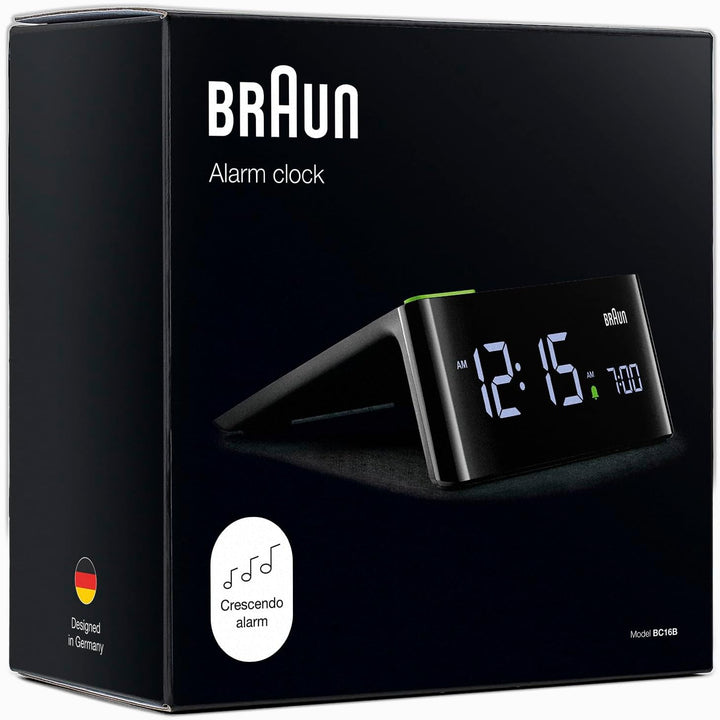 Braun Digitaler Wecker mit LCD-Display, Schlummertaste, Quick Set, automatisch anpassbare Display-He