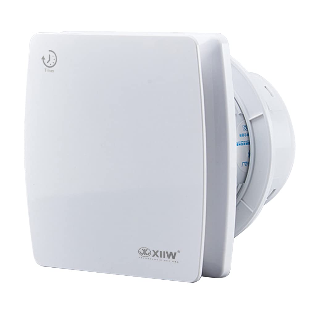 XIIW Badlüfter Ø100mm Weiss Abluftventilator mit Nachlauf und Rückstauklappe 95m³/h, 12 Watt / 34dB