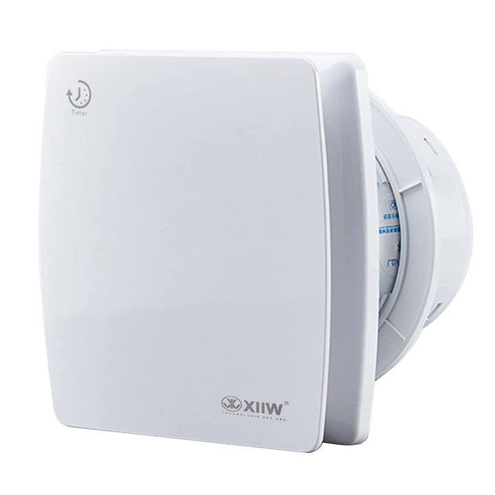 XIIW Badlüfter Ø100mm Weiss Abluftventilator mit Nachlauf und Rückstauklappe 95m³/h, 12 Watt / 34dB