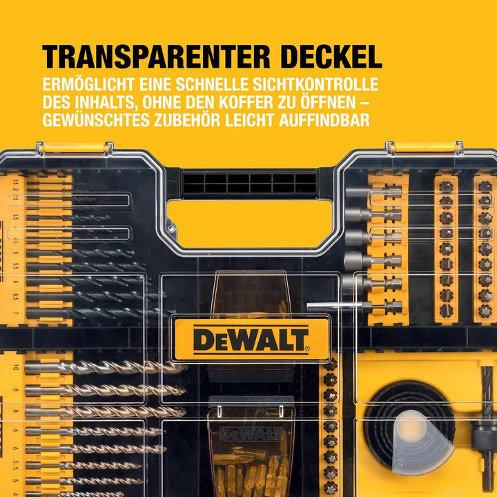 DeWalt Universalset/ MaxiSet (100-tlg., mit HSS-Metallbohrern, Betonbohrern, Lochsägen, Bits 25 mm,