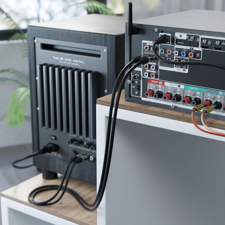 KabelDirekt – 10 m Cinch Kabel, Stereo Audio Kabel 2 x 2 Cinch besonders bruchfest & brillante Tonqu