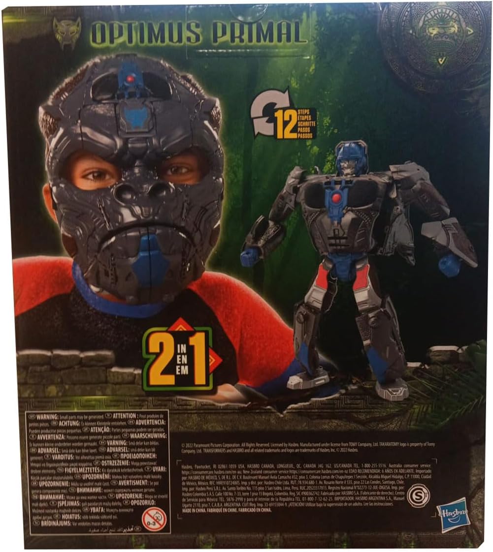 Transformers Spielzeug zu Transformers: Aufstieg der Bestien, Optimus Primal, 2-in-1 Rollenspielmask
