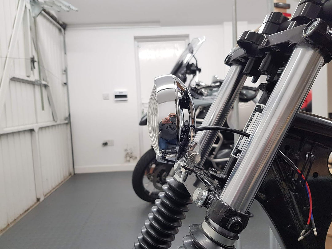5" Frontscheinwerfer Motorrad - Schale - 12V 55W in Chrom für Projekt Massgefertigt Fahrrad
