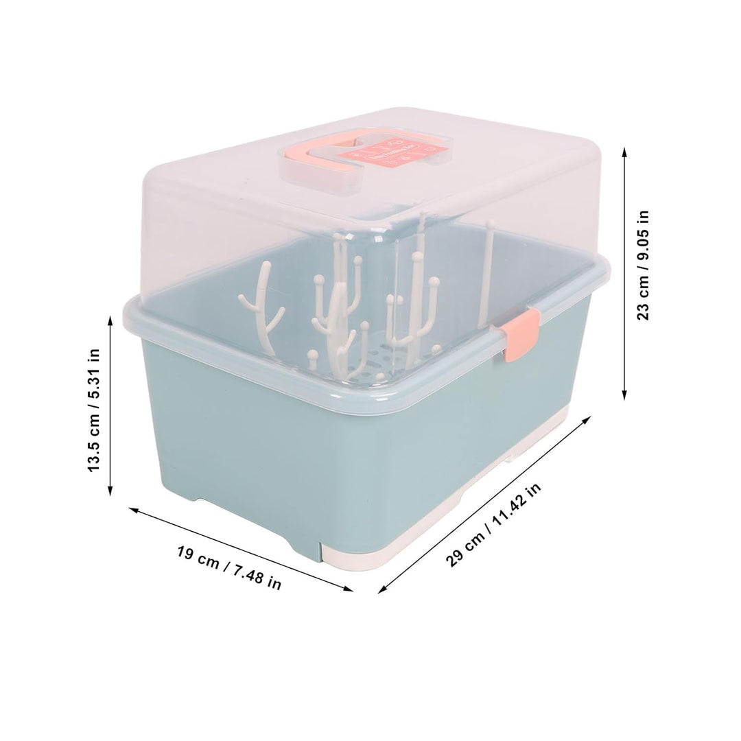 Babyflaschen-Wäscheständer, Aufbewahrungsbox, Organizer mit Staubschutzhülle für das Zuhause von Bab