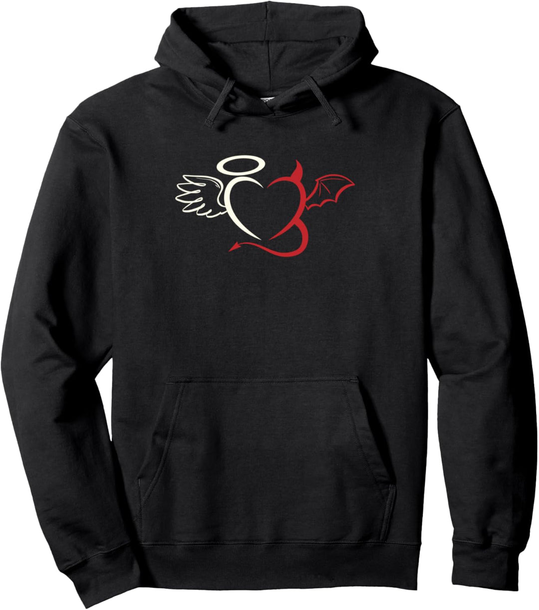 Halber Engel halb Dämon Herz | Liebe Valentinstag Pullover Hoodie