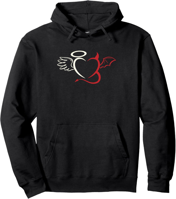 Halber Engel halb Dämon Herz | Liebe Valentinstag Pullover Hoodie