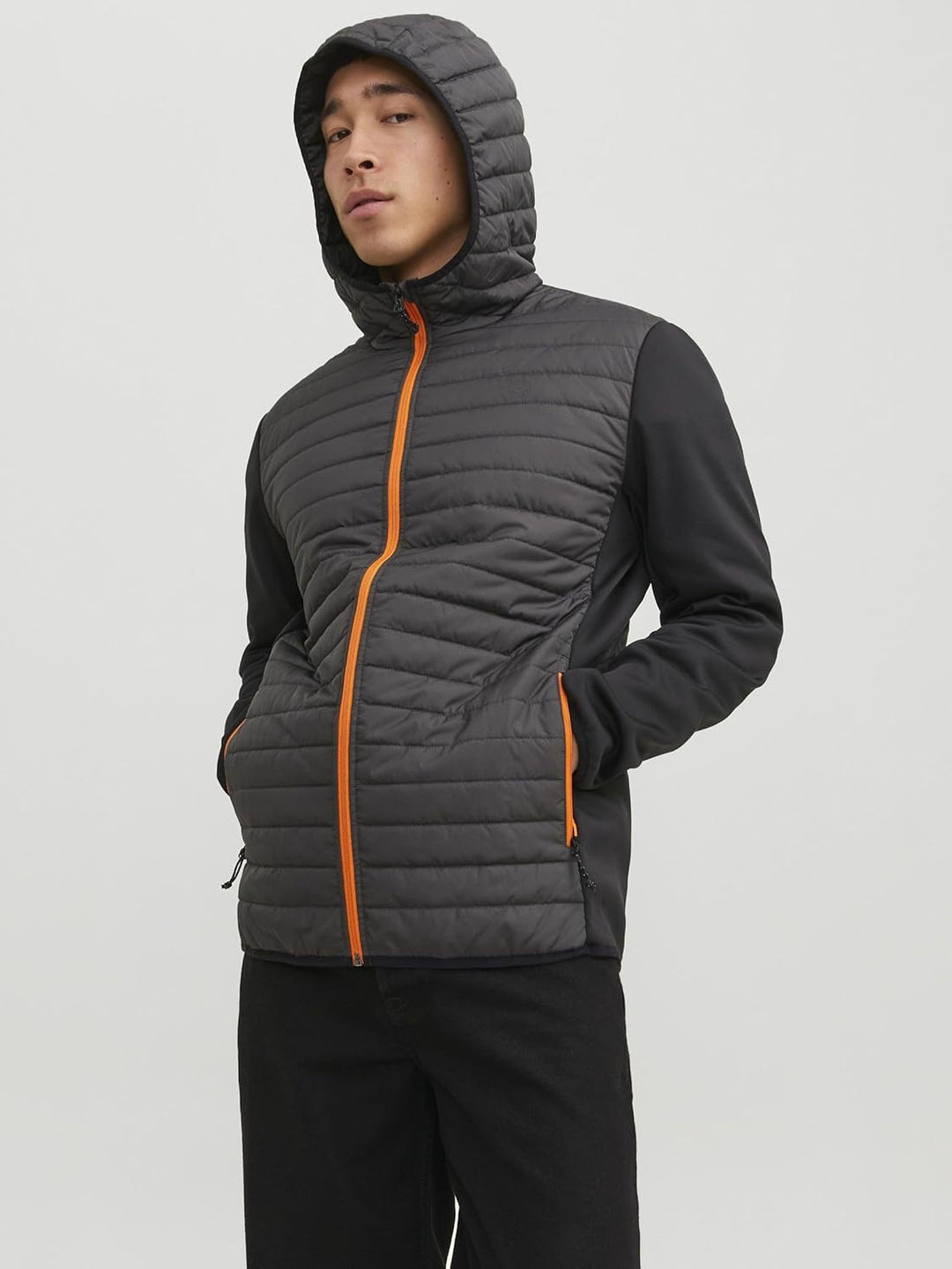JACK & JONES Male Hybridjacke Hybridjacke | Hybrid jacket XXL Asphalt, XXL Asphalt