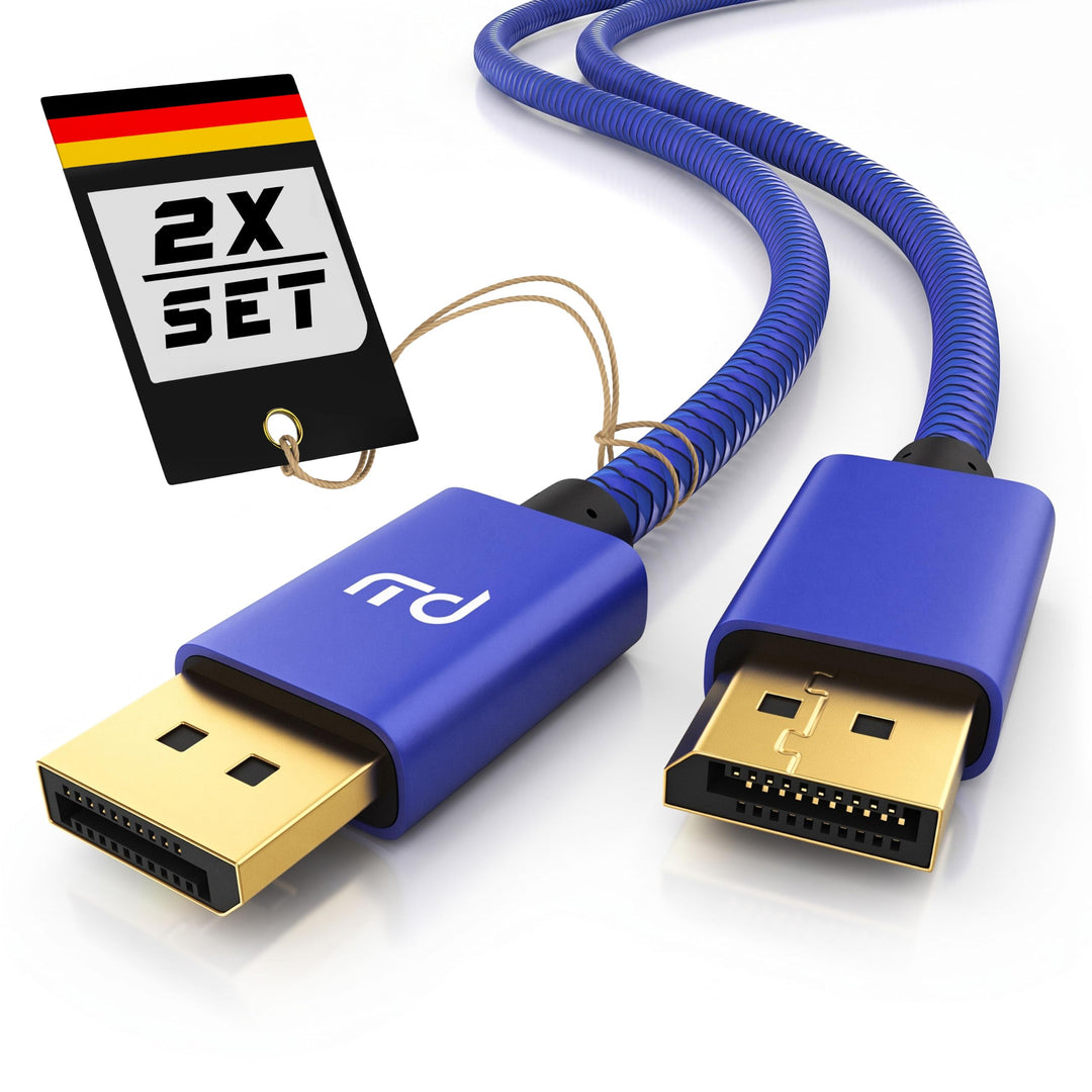 CSL – 2x 8k Premium DisplayPort Kabel - 2m - DP 1.4 zu DP 1.4-8k @ 60 Hz 4k @ 120 Hz – UHD II - bis