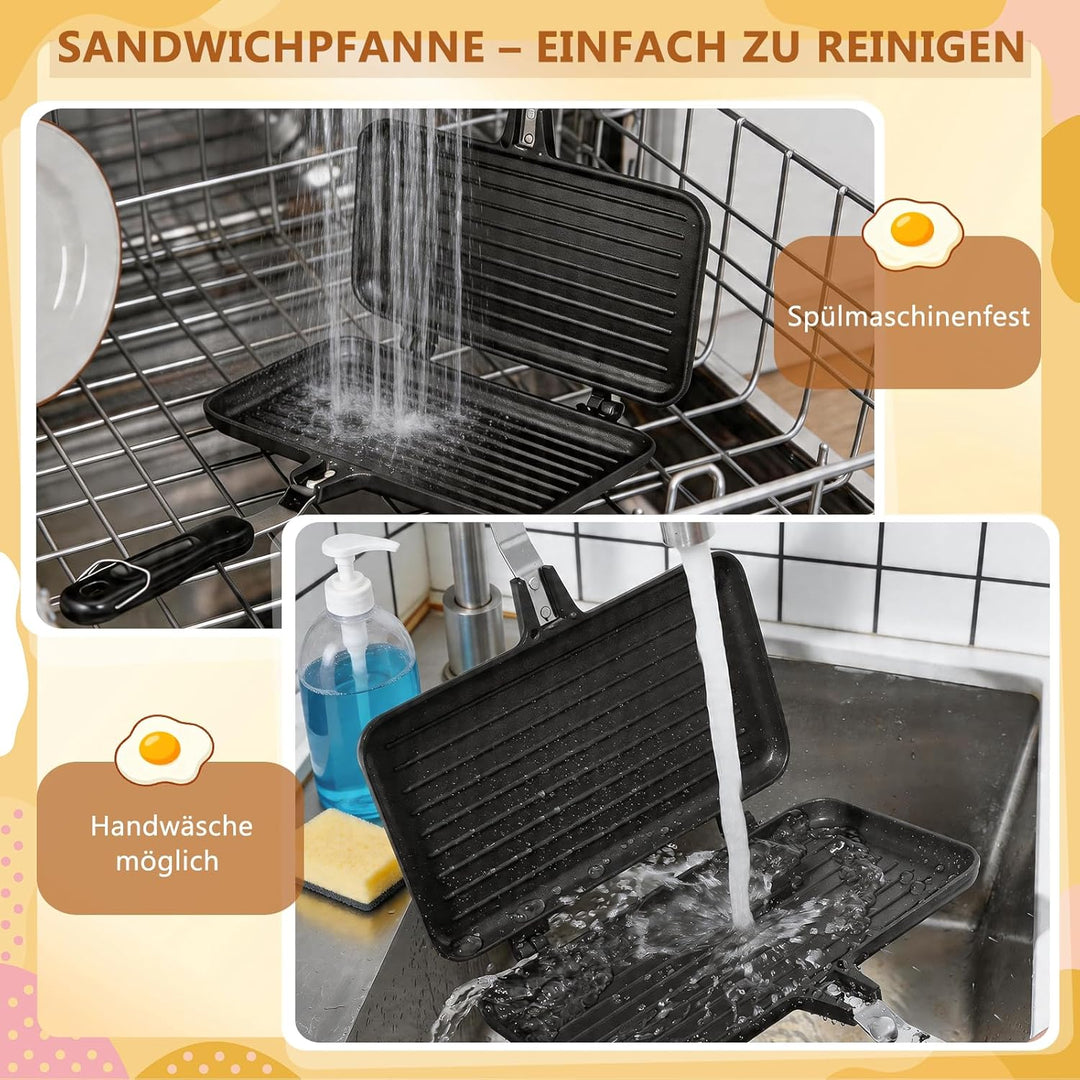 DOITOOL Ridge Monkey Toaster Xl Sandwich Maker Doppelseitig Bratpfanne Aluminium Omelette Tabletts F