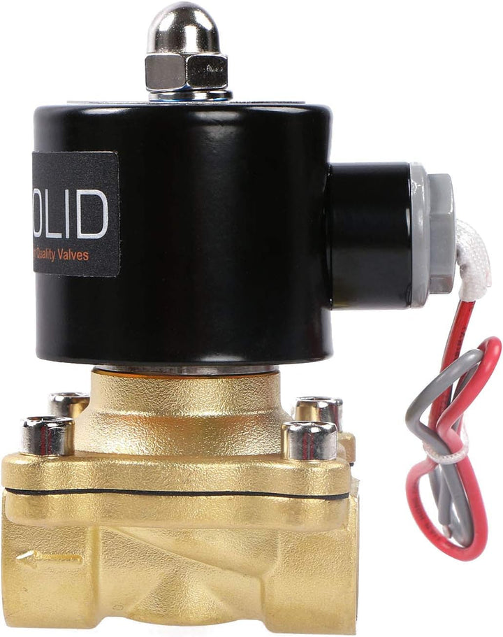 U.S. Solid 1/2" G 24V AC Messing Magnetventil Direktgesteuert für Wasser Luft Gas Öl NC Brass Soleno
