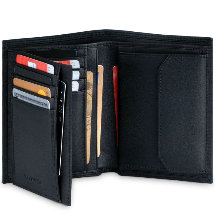 KORUTA Leder Geldbörse Herren mit RFID Schutz I Portemonnaie Gross mit Münzfach I 13 Fächer I Echtle