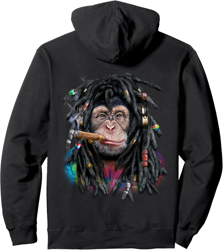 Schimpanse mit Reggae-Dreadlocks-Haaren Pullover Hoodie