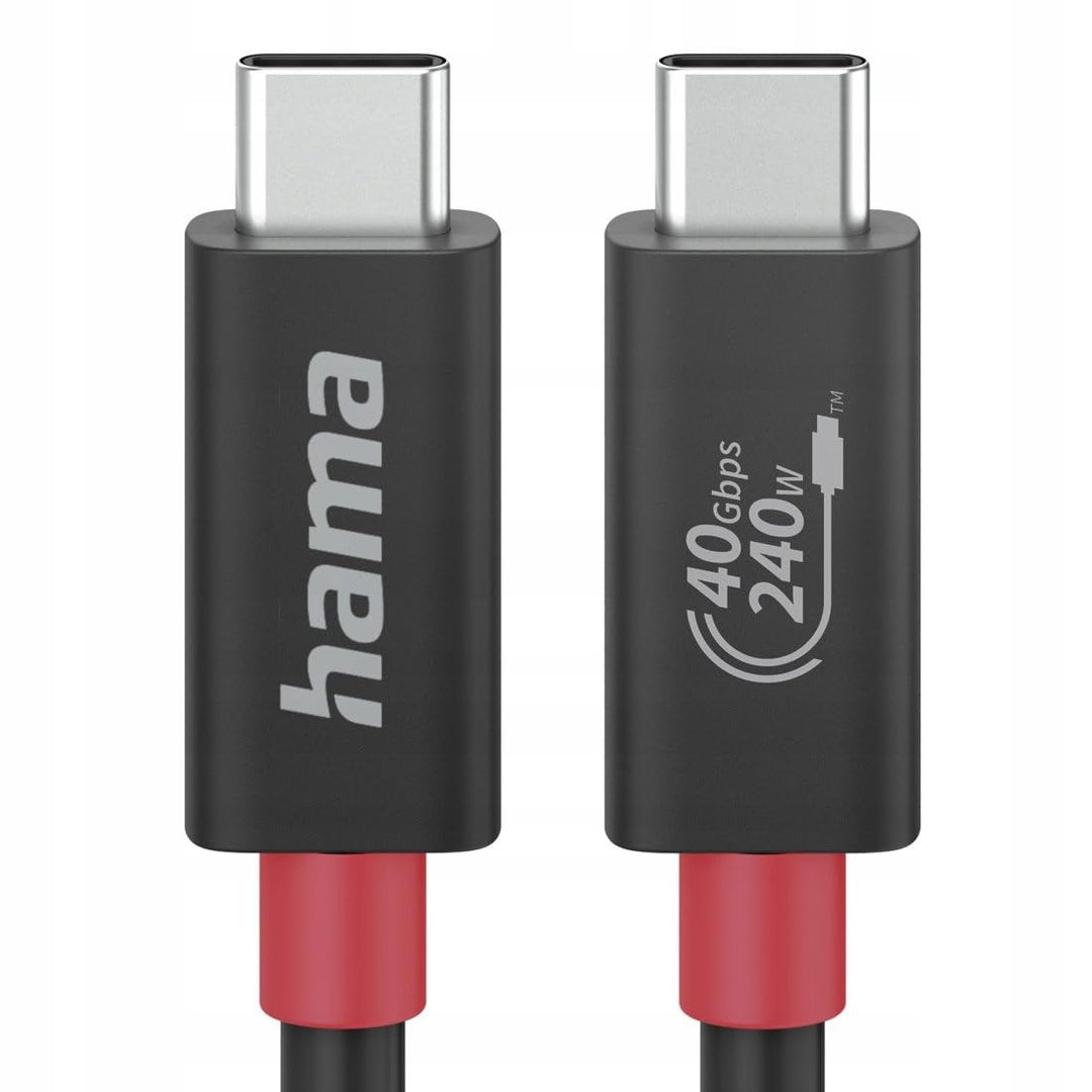 Hama USB C Kabel, 1m (USB C auf USB C, E Marker, USB4 Gen3, 40Gbit/s, Ladekabel USB C, Datenkabel, u