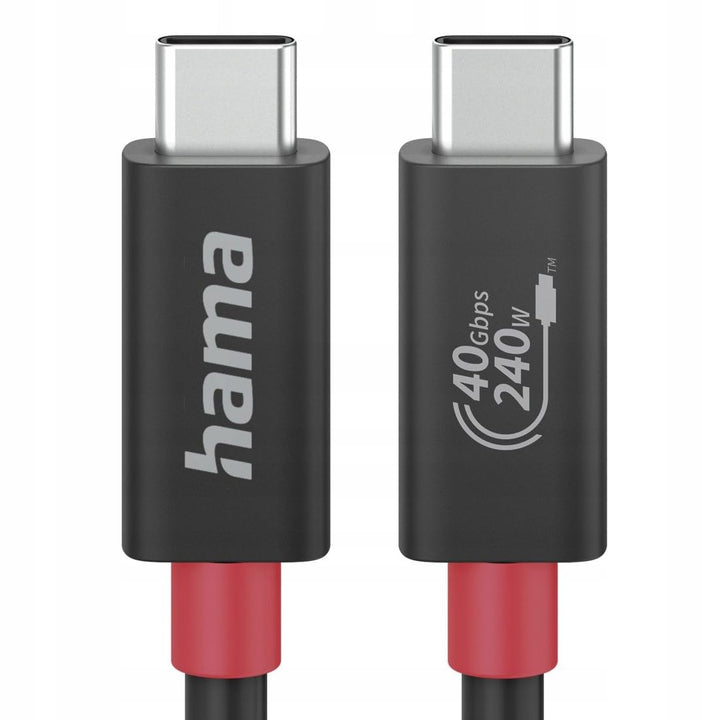 Hama USB C Kabel, 1m (USB C auf USB C, E Marker, USB4 Gen3, 40Gbit/s, Ladekabel USB C, Datenkabel, u