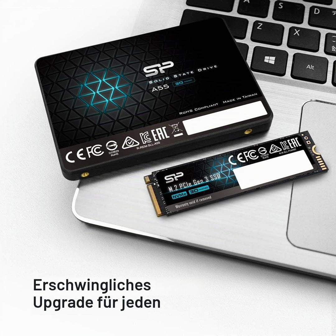 Silicon Power Internes Solid-State-Laufwerk (SP512GBSS3A55S25) A55, 3D NAND, SLC-Cache für Leistungs
