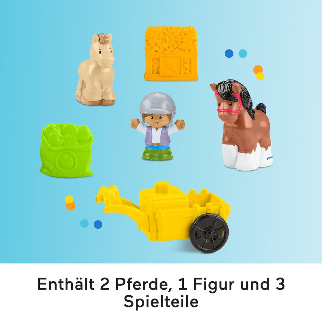 Fisher-Price Little People Spielzeug für Kleinkinder, Spielset Niedlicher Pferdestall mit Geräuschen