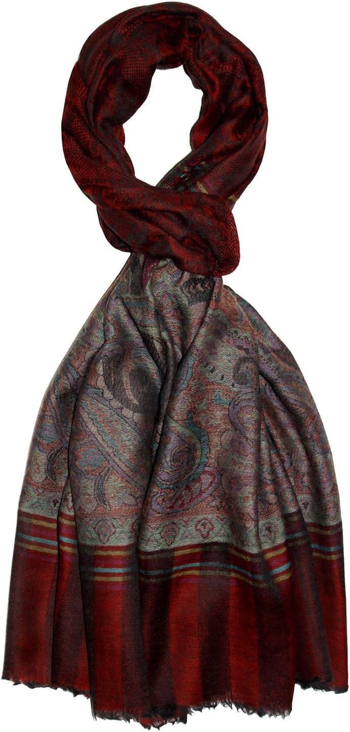 Lorenzo Cana Pashmina Damen Kaschmirschal 100% Kaschmir, 70 cm x 200 cm, jacquard gewebter Paisleymu