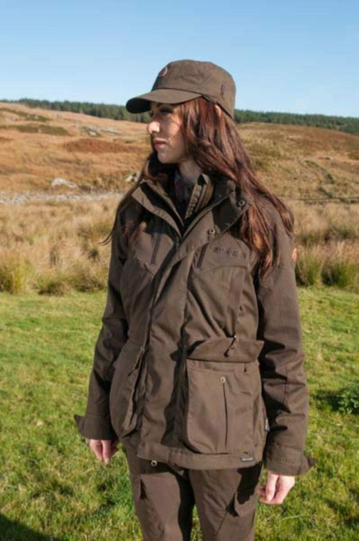Highland Jacket Damen-dunkle Olive Braun, L